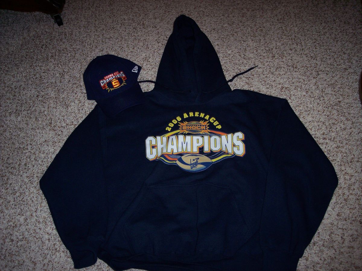 Arena Football U s A Spokane Shock Championship Hoodie Cap 2006 2009 