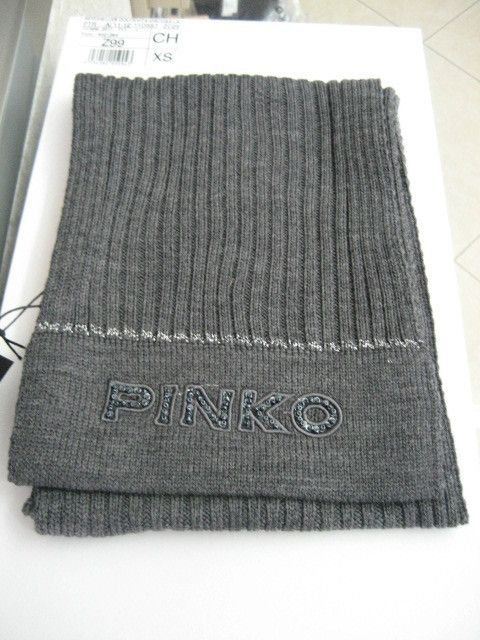 Pinko Berbero Sciarpa Lana Grigio Argento