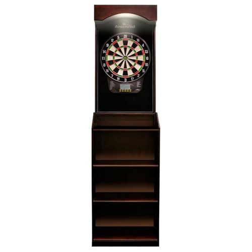 Arachnid Arcade Style Mahogany Cabinet with Laserscore II Dartboard 