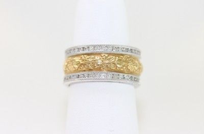 armadani 18k platinum wide diamond wedding band