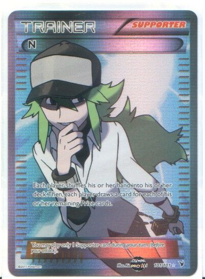 RARE Holo Foil N Trainer Full Art 101 101 Noble Victories Pokemon Card 