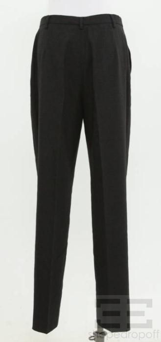 Armani COLLEZIONI 2pc Black White Dotted Wool Jacket Pant Suit Size 10 