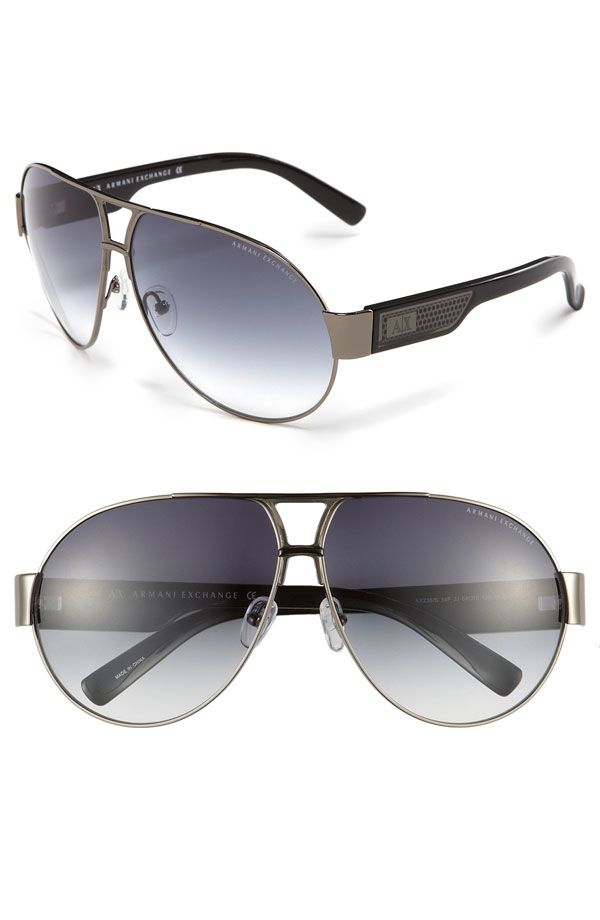 Armani Exchange AX236 s 14F JJ Ruthenium Silver Black Sunglasses New 