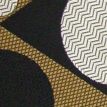 Format Art Deco Geometric Shapes Circle Brown Black Red Silk Neck Tie 