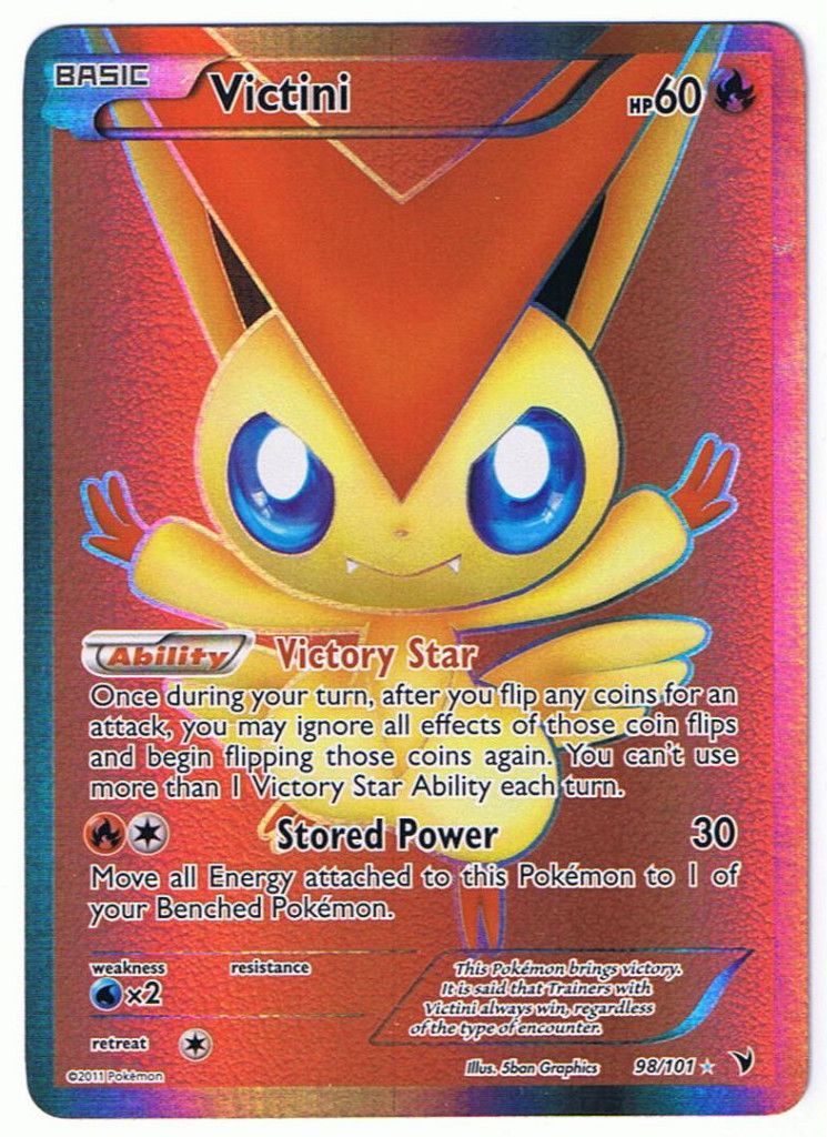 VICTINI 98 101 full art holo foil rare card Pokemon B W Noble 