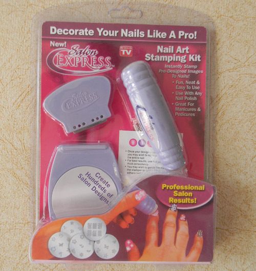 New Salon Express Nail Art Stamping Kit as Seen on TV Create 100s of 