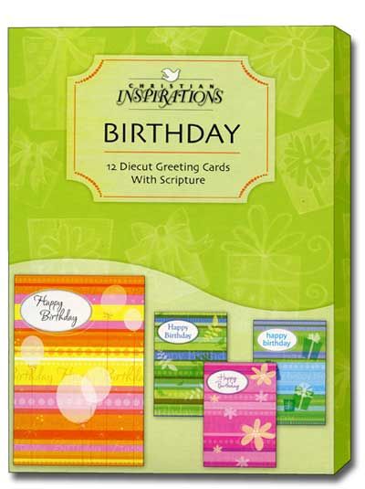 Birthday Wishes Box of 12 Assorted Birthday Cards with Scripture