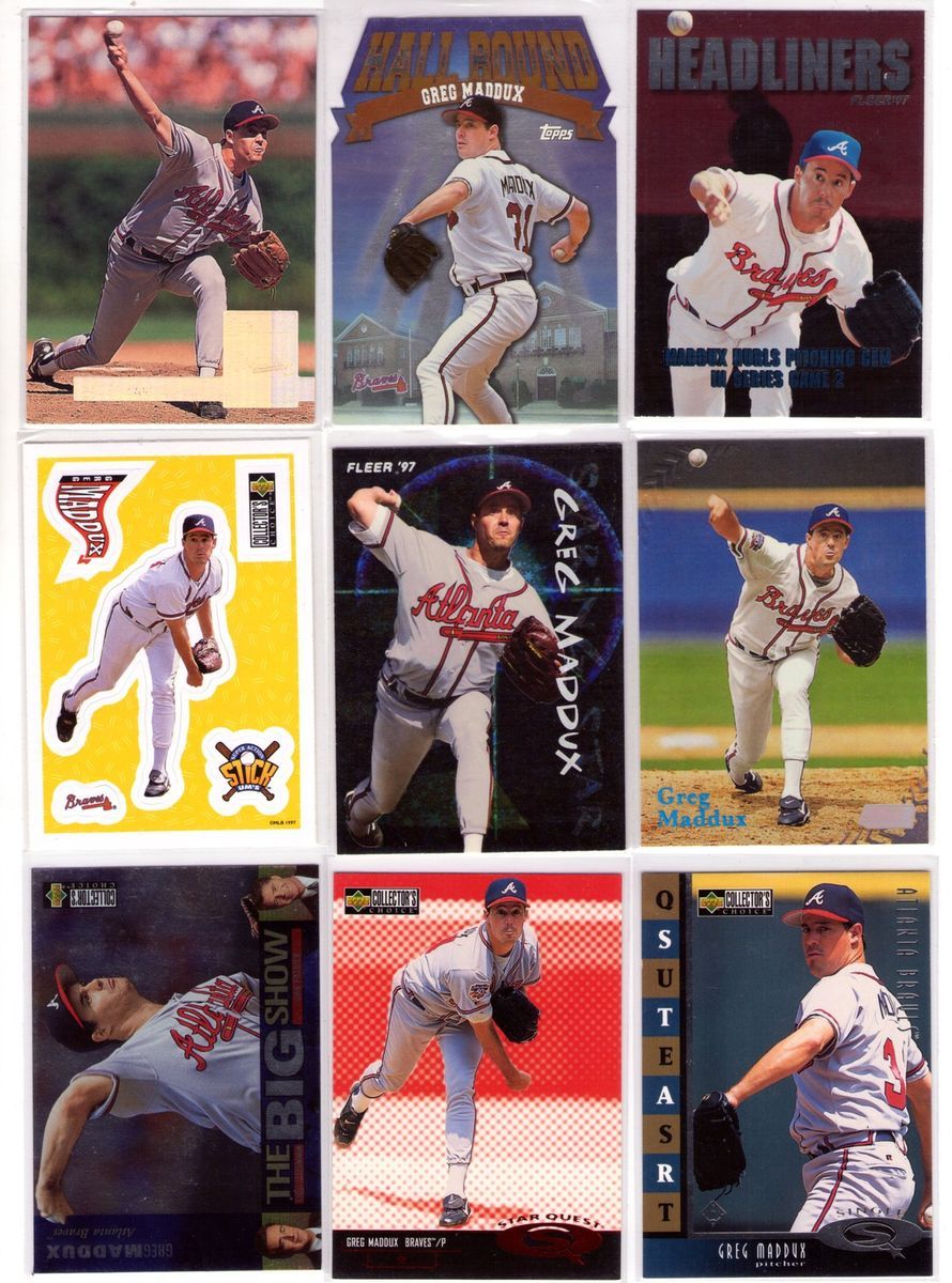 Atlanta BRAVES (49) ct. LOT Inserts 1990s Maddux Chipper Jones Glavine 