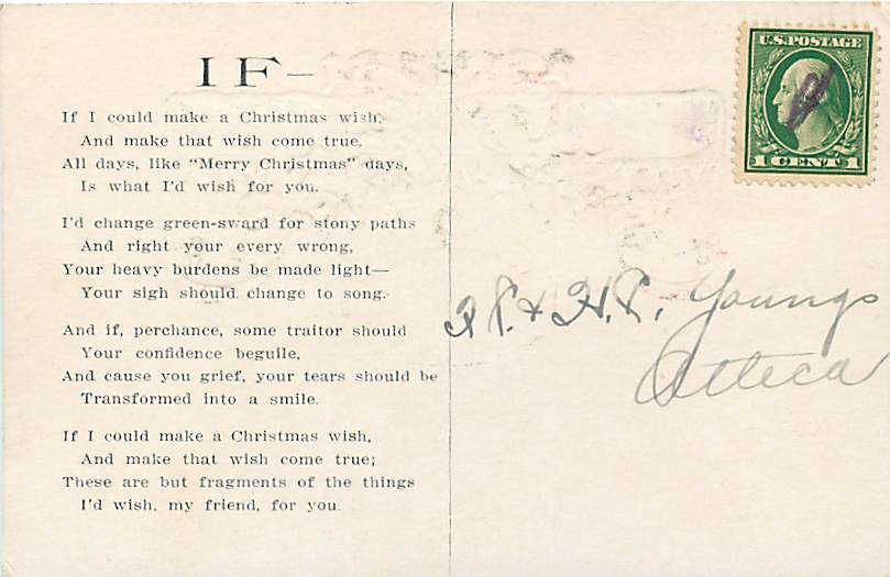 Attica New York NY RFD Rural Letter Carrier Christmas Greetings 