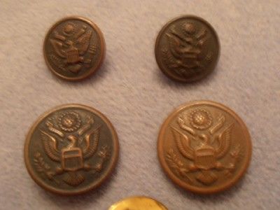 WWI Military Buttons Army Great Seal by Scovill Liebmann Evans 