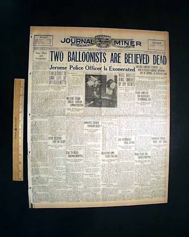 1st Balloon Flight Stratosphere Piccard 1931 Newspaper