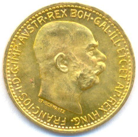 1912 gold 10 corona austria mint state 3 4 grams