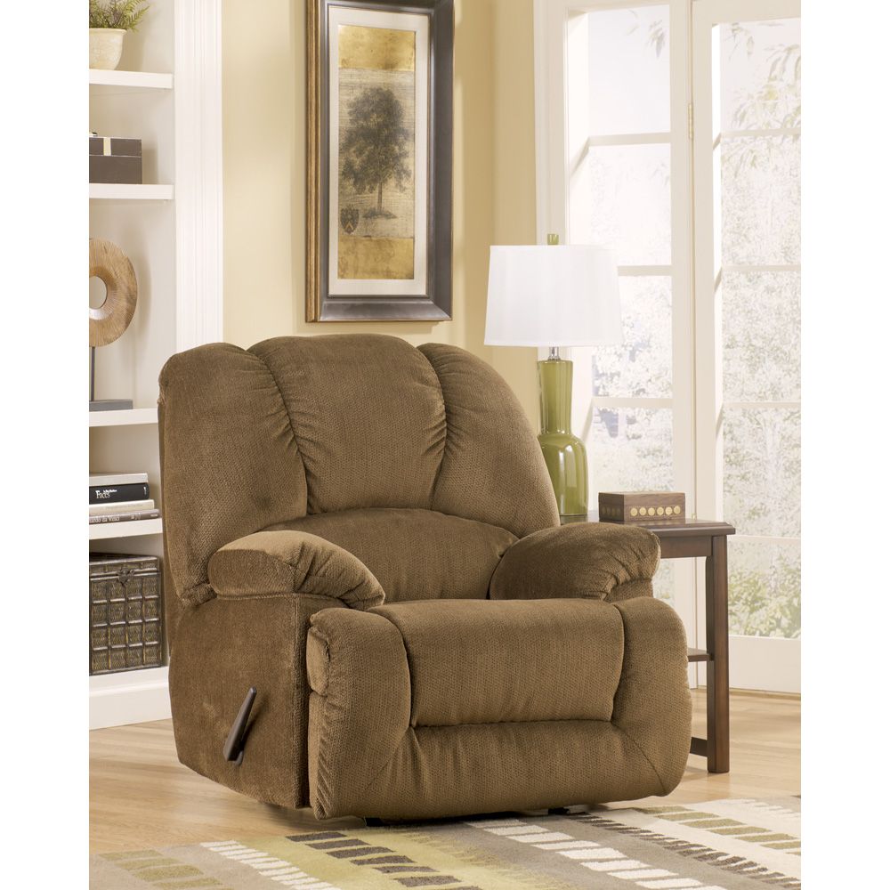 Ashley Cameo Redwood Fabric Rocker Recliner Chair  New 