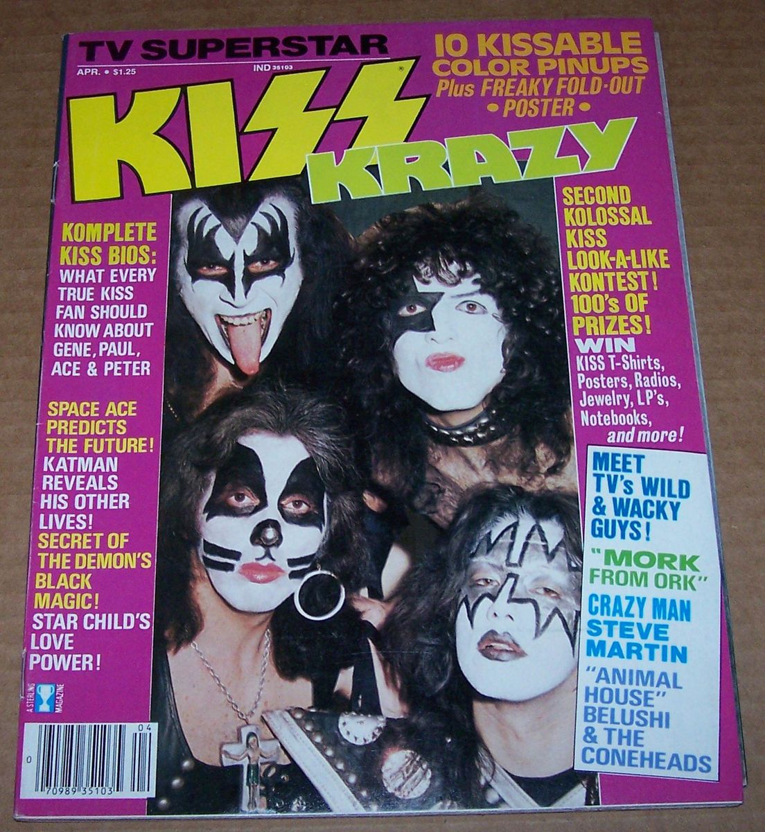 Kiss Aucoin 1979 Kiss Krazy Magazine with Foldout Poster