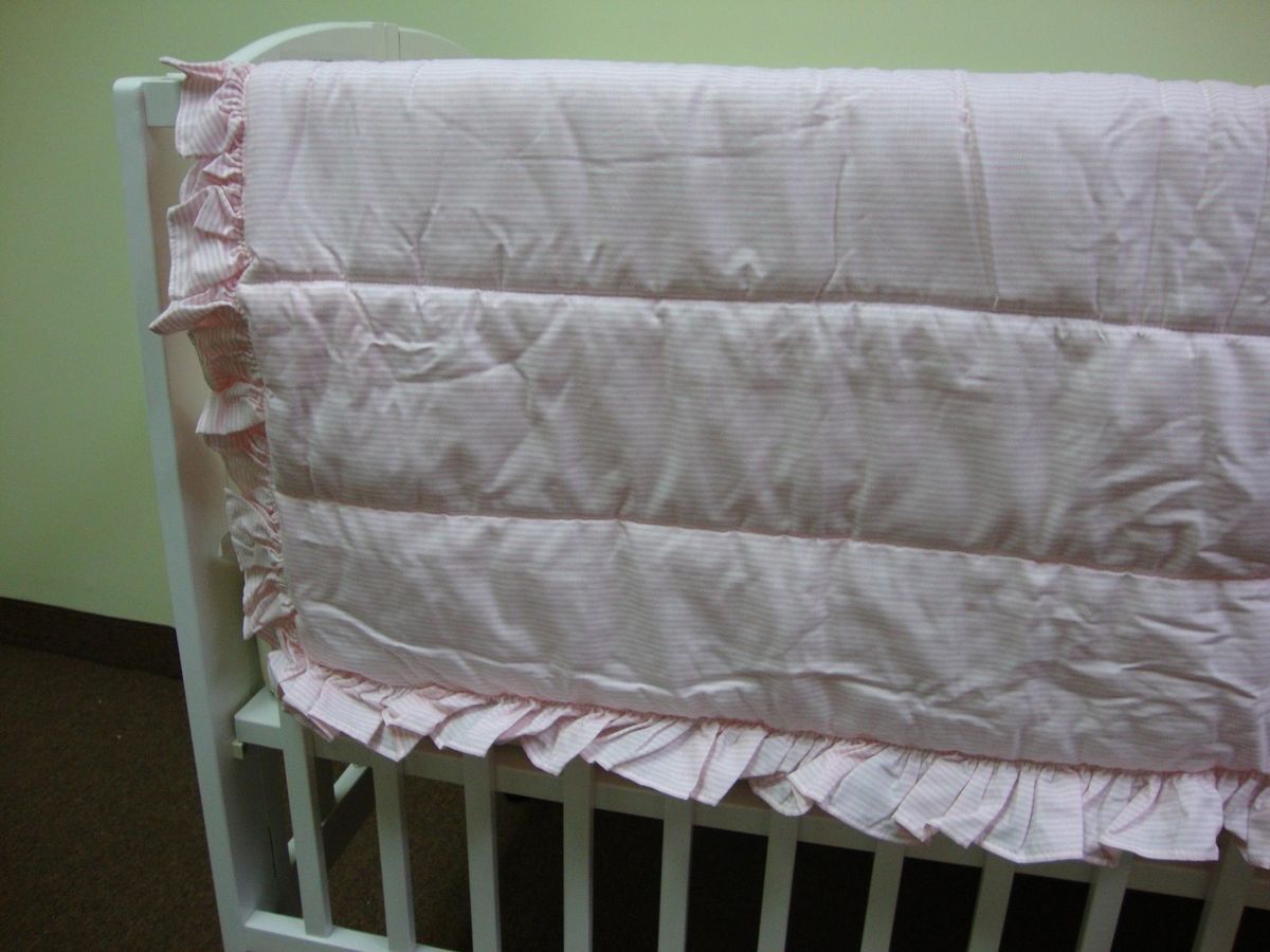 Kidsline Pink Stripe 6 PC Crib Bedding Set