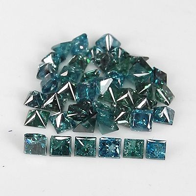 14cts Fantastic Blue Princess Loose Diamonds Natural Lot