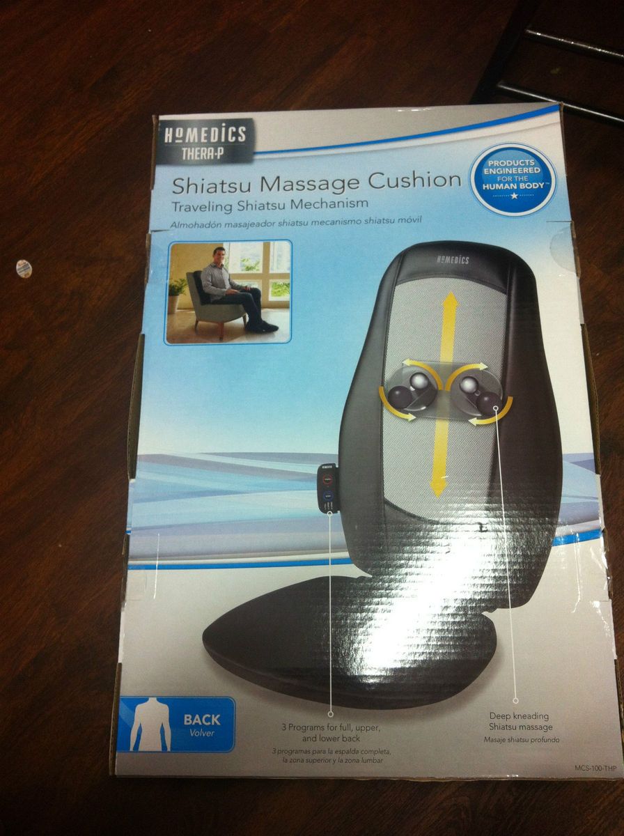 HOMEDICS SHIATSU BACK MASSAGE CUSHION TRAVELING SHIATSU MECHANISM MCS 