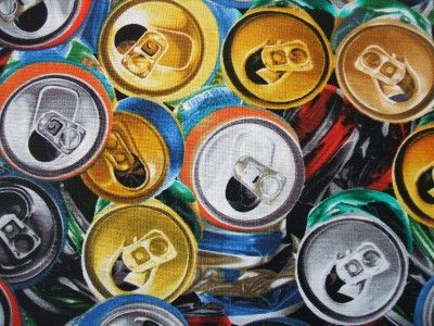 Crushed Cans Fizz Ed Soda Beer Kanvas Studio Maria Kalinoski Benartex 
