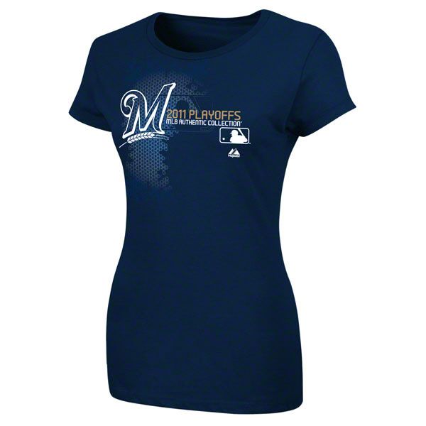 Milwaukee Brewers Authentic Collection Change Up Playoff Womens Shirt 