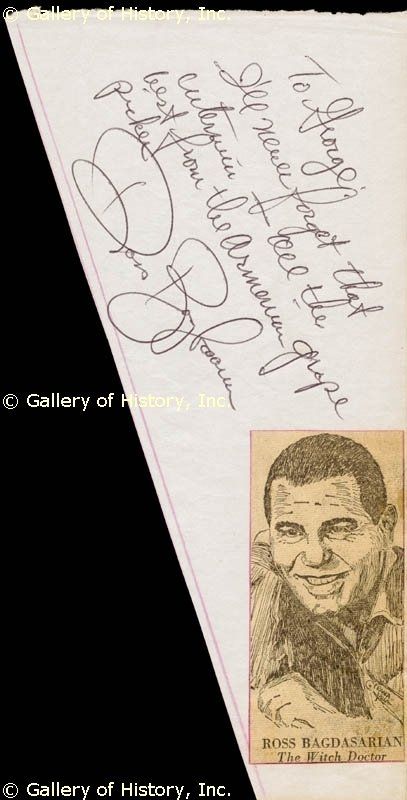 Ross David Seville Bagdasarian Autograph Note Signed