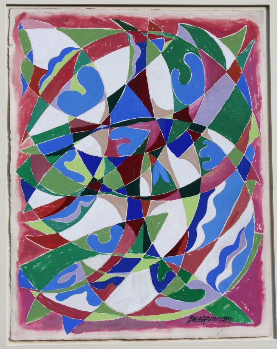 GIACOMO BALLA, 1940s FUTURISTA WATERCOLOR, Important Listed ITALIAN 