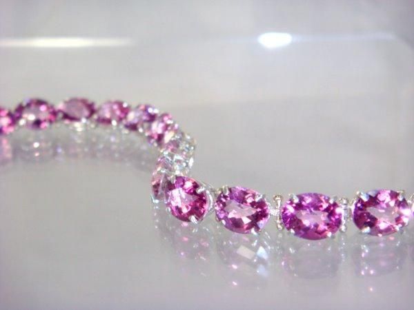 SB003 Pure Pink Topaz 925 Sterling Silver Bracelet