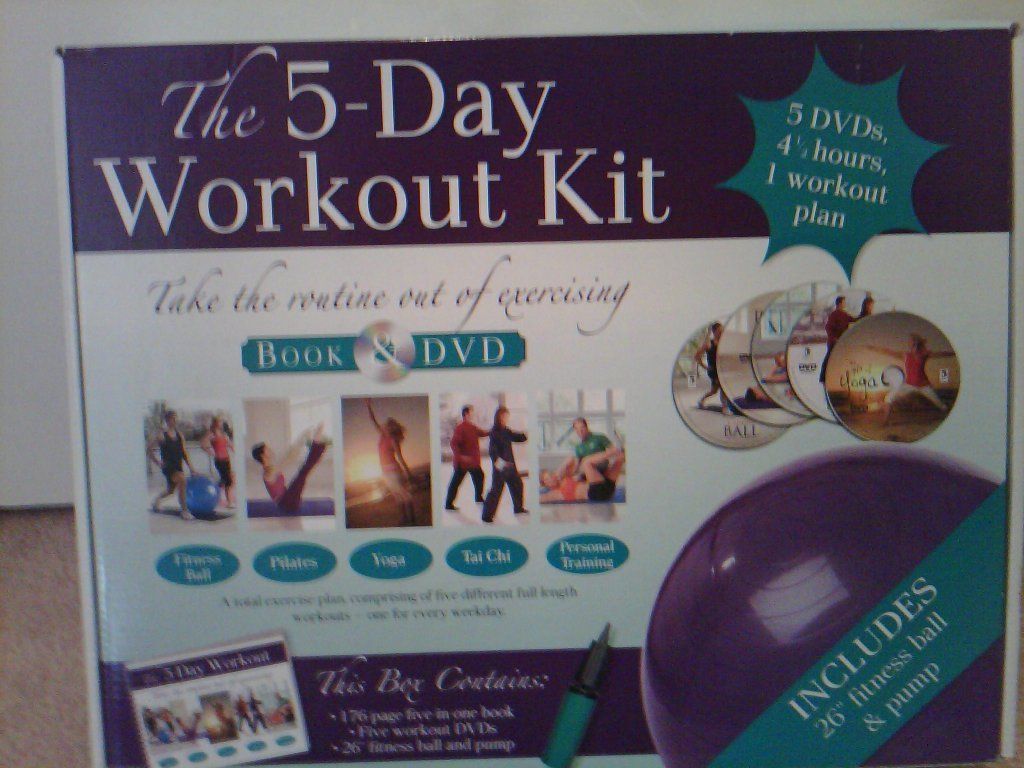   Workout Kit Excercise Book DVD Fitness Ball Brand New in Box