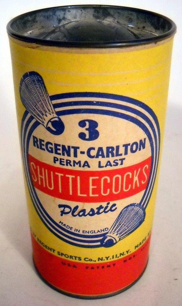 Vintage Badminton Shuttlecocks in Tin Top Can Full