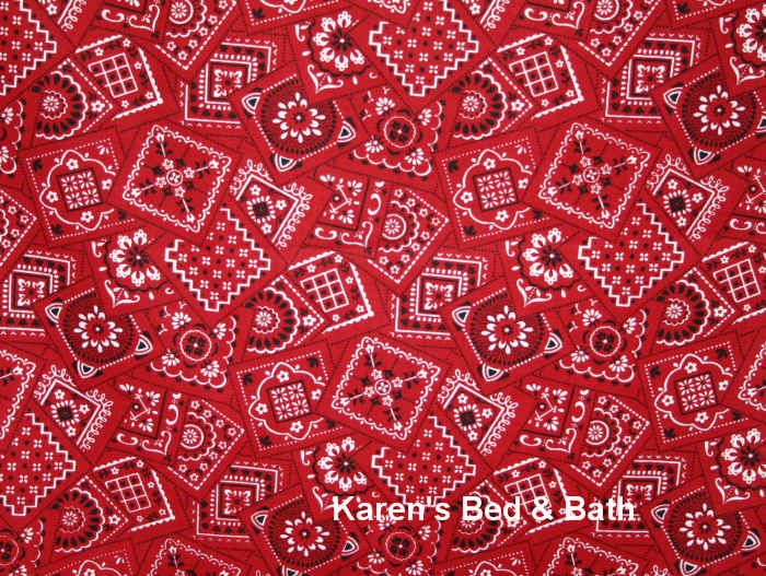 Western Cowboy Cowgirl Red Bandana Curtain Tiers New