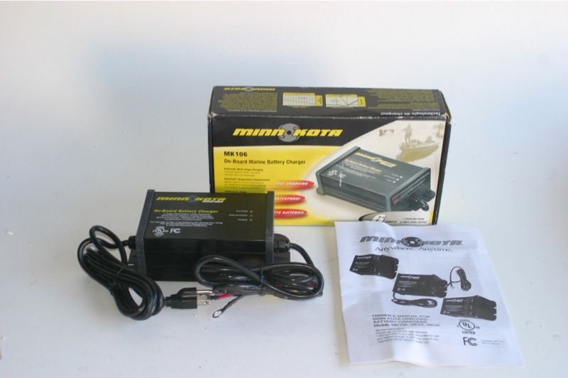 minn kota mk106 on board marine battery charger new