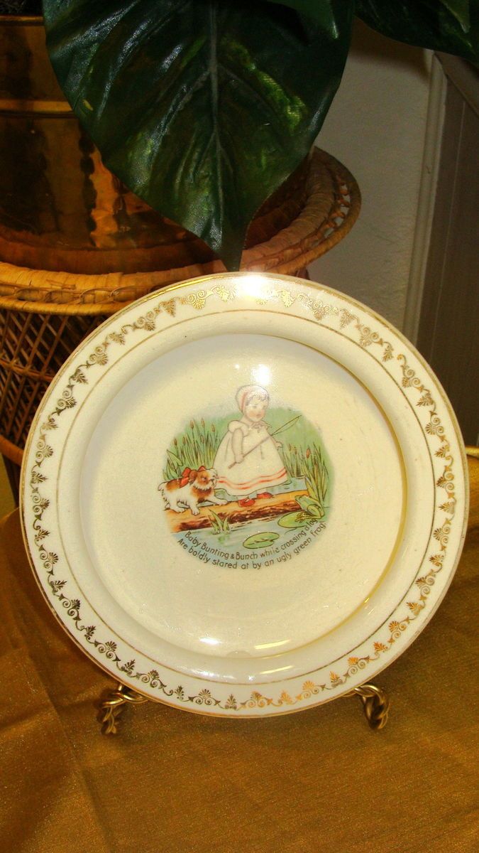 BABY BUNTING AND BUNCH CIRCA 1900 HOLDFAS BABY PLATE D E MCNICOL