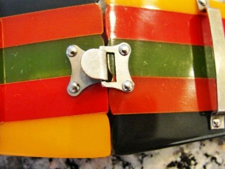 RARE Vintage 5 Colors Philadelphia Bakelite Belt Buckle