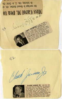 Barry Fitzgerald Claude Jarman Signed Autograph BK PG