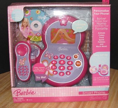 New Barbie Smart Phone Wireless Telephone Interactive Personalize 