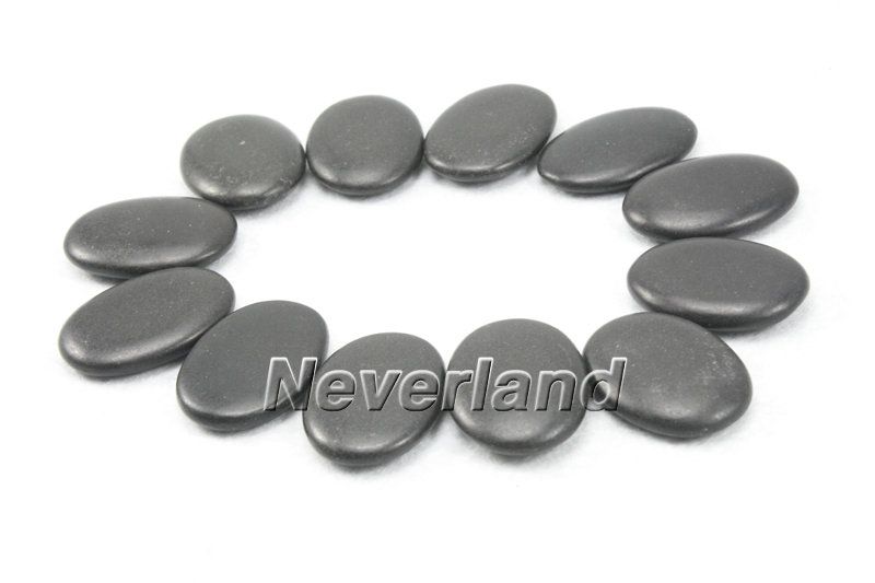 Black 12pc Hot Stone Massage Basalt Rocks 1.5 2.5 Stones new