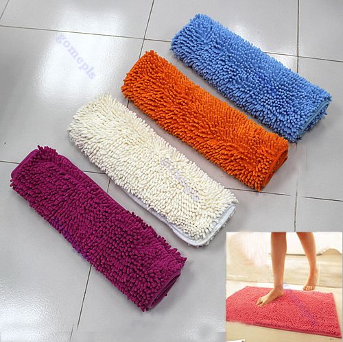 1pc Fluffy Bedroom Rug Carpet Floor Bath Mat Ground Doormat Chenille 