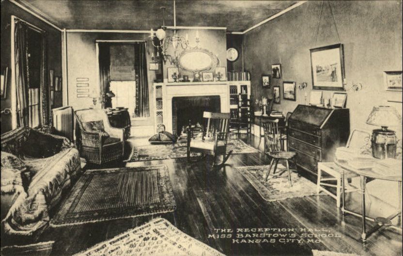   City MO Miss Barstows School Reception Hall c1910 Postcard