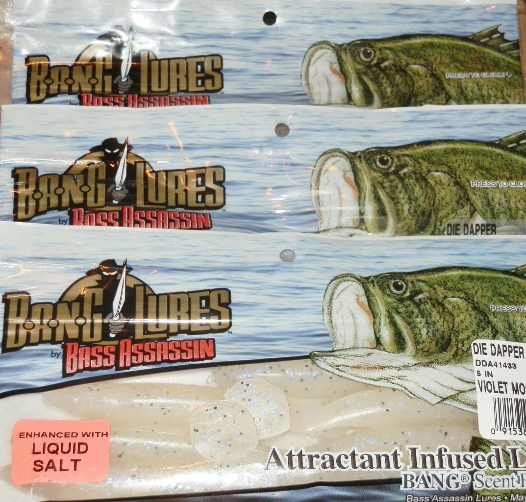 Packs of Bass Assassin Bang 5 Die Dapper Fishing Lures T Js Tackle 