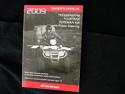 2009 honda trx500 trx 500 fm fpm foreman owners manual