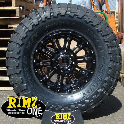 18 XD Hoss 795 Black wheels 35x12.50R18 Toyo MT 35 tires GM Ford JK 