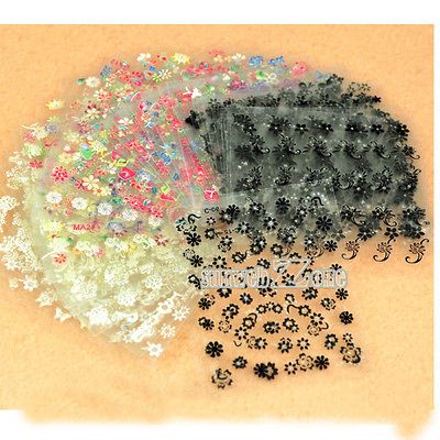 S0BZ 30 Sheets Colorful Nail Art Manicure Tips DIY Decoration 3D 