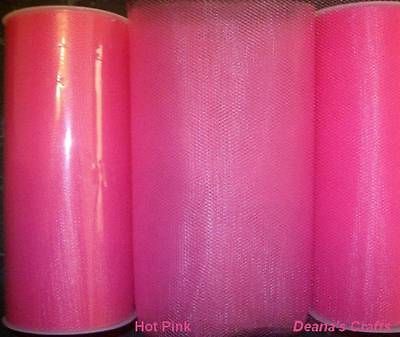 HOT PINK TULLE FABRIC SPOOL ROLL LOT 6 X 25 YDS TUTU WEDDING BRIDAL 