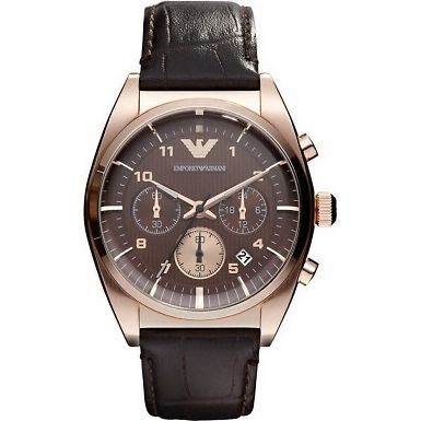 MENS BRAND NEW EMPORIO ARMANI FRANCO ROSE GOLD CHRONOGRAPH WATCH 