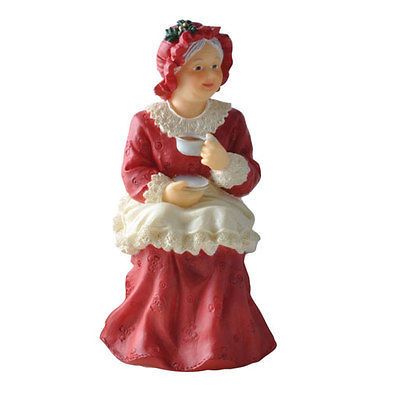 dollhouse people poly resin figure mrs santa sitting time left