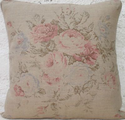 Ralph Lauren WAINSCOTT FLORAL Old Rose Linen Cushion Pillow Cover FREE 