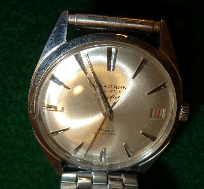 1970s WAKMANN 17 jewel , Incarbloc Mans AUTOMATIC , Swiss made, water 