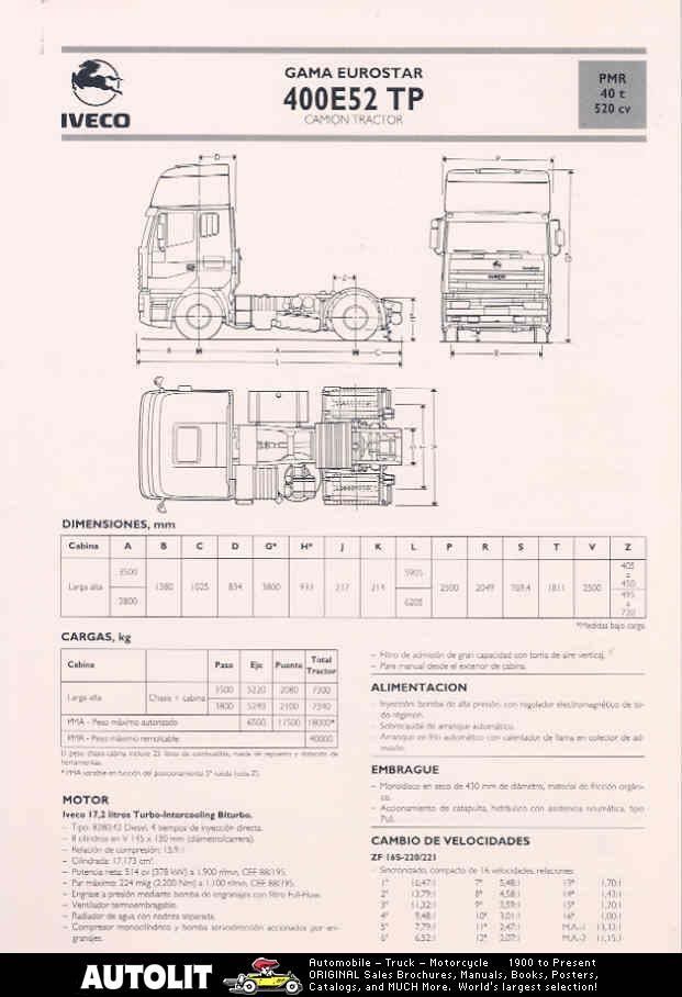 1994 iveco pegaso eurostar 400 truck brochure spanish time left