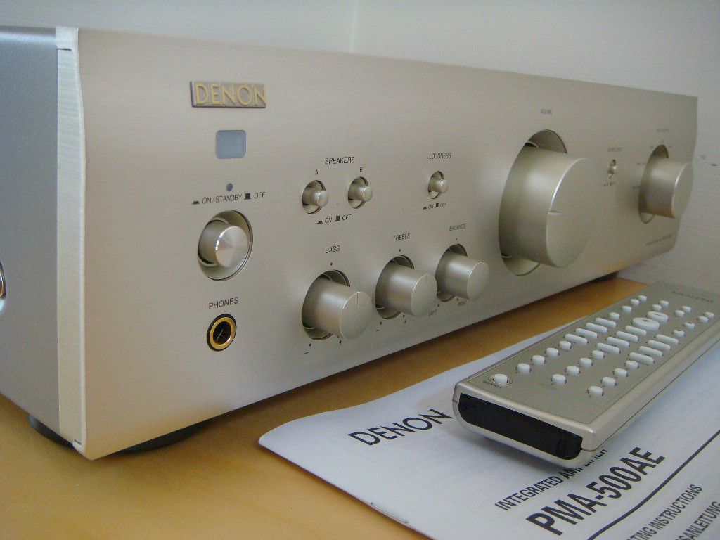 DENON PMA 500AE IN SILVER. BOXED+REMOTE+USER GUIDE. IMMACULATE 