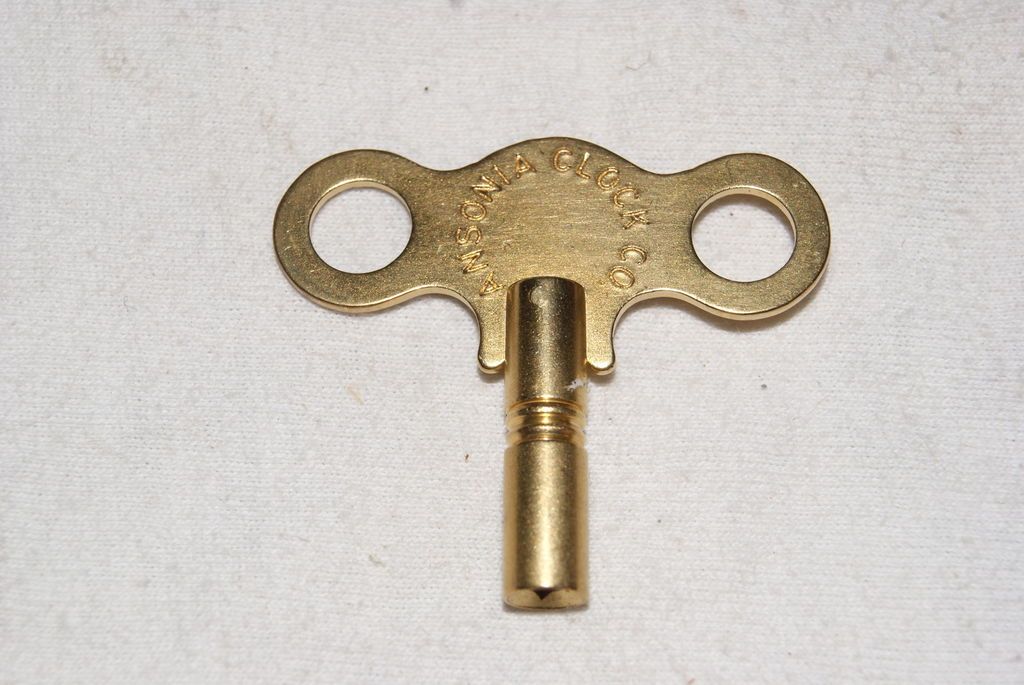 ansonia brass tm key size 6 new clock parts time