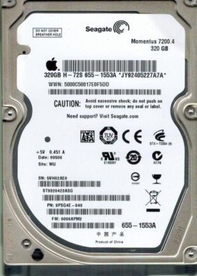 Seagate Momentus 320 GB,Internal,7200 RPM,2.5 ST9320423ASG Hard Drive 